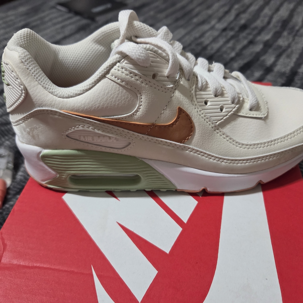 Nike Cream and Gold Air Max Sneakers